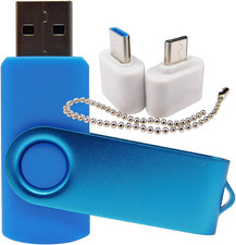 Mini Capacity USB Flash Drive Memory Sticks Thumb Drives with 1 OTG Micro Blue