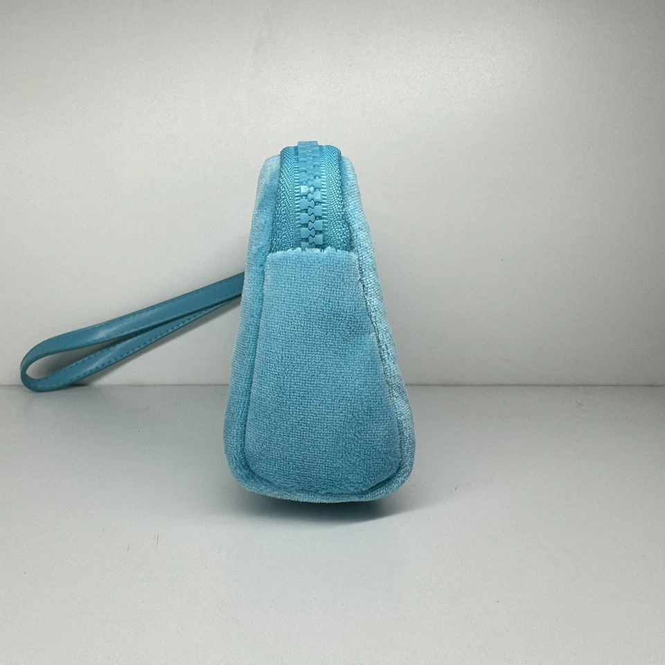 Dolce and Gabbana Baby Blue felt Zipper wallet small  card holder Case and cloth - Image 4 of 4