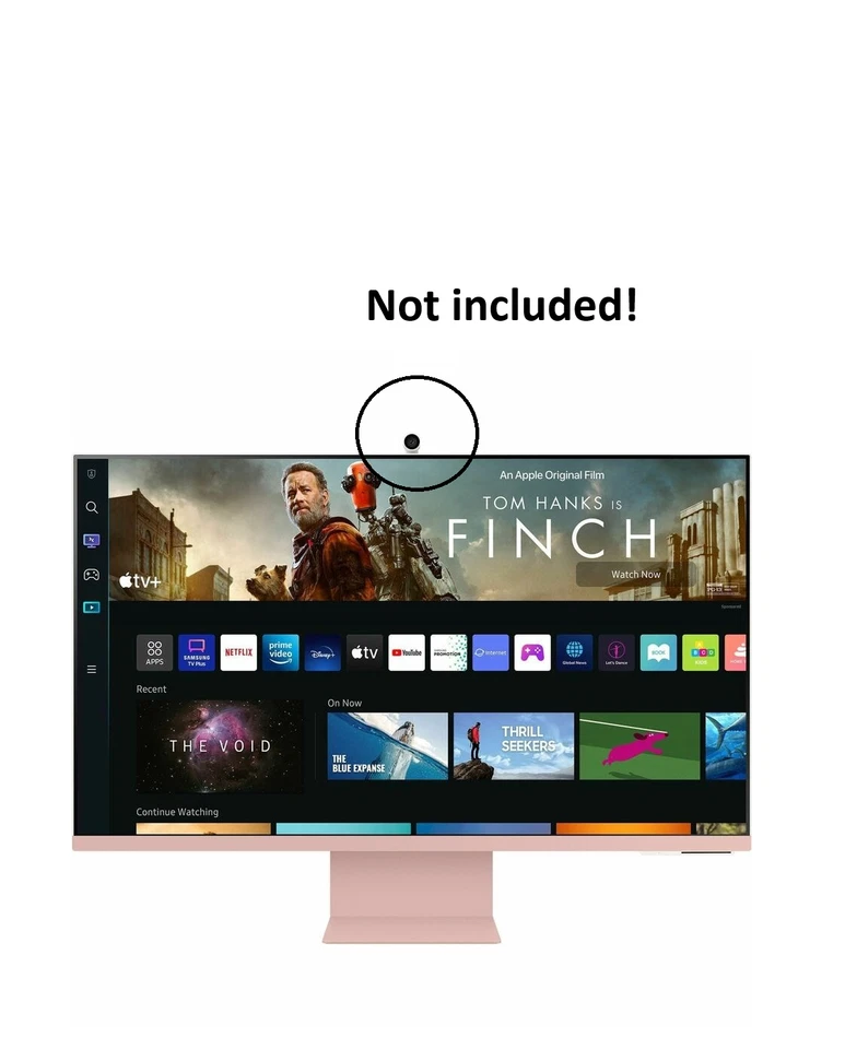 SAMSUNG 32" M80B UHD HDR Smart Computer Monitor Screen with Streaming TV - Pink - Image 2 of 4