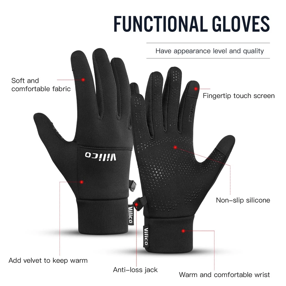 Guantes térmicos antideslizantes con pantalla táctil para ciclismo conducción Foto 2 de 4