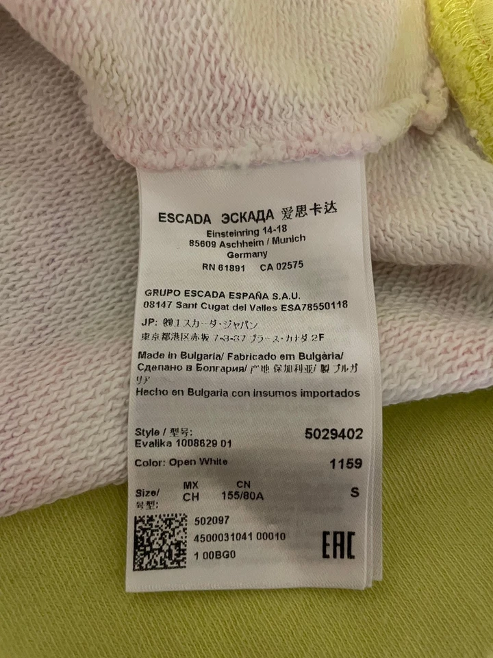 Sudadera con capucha deportiva Escada para mujer pequeña suéter sudadera floral a cuadros patrón Foto 4 de 4