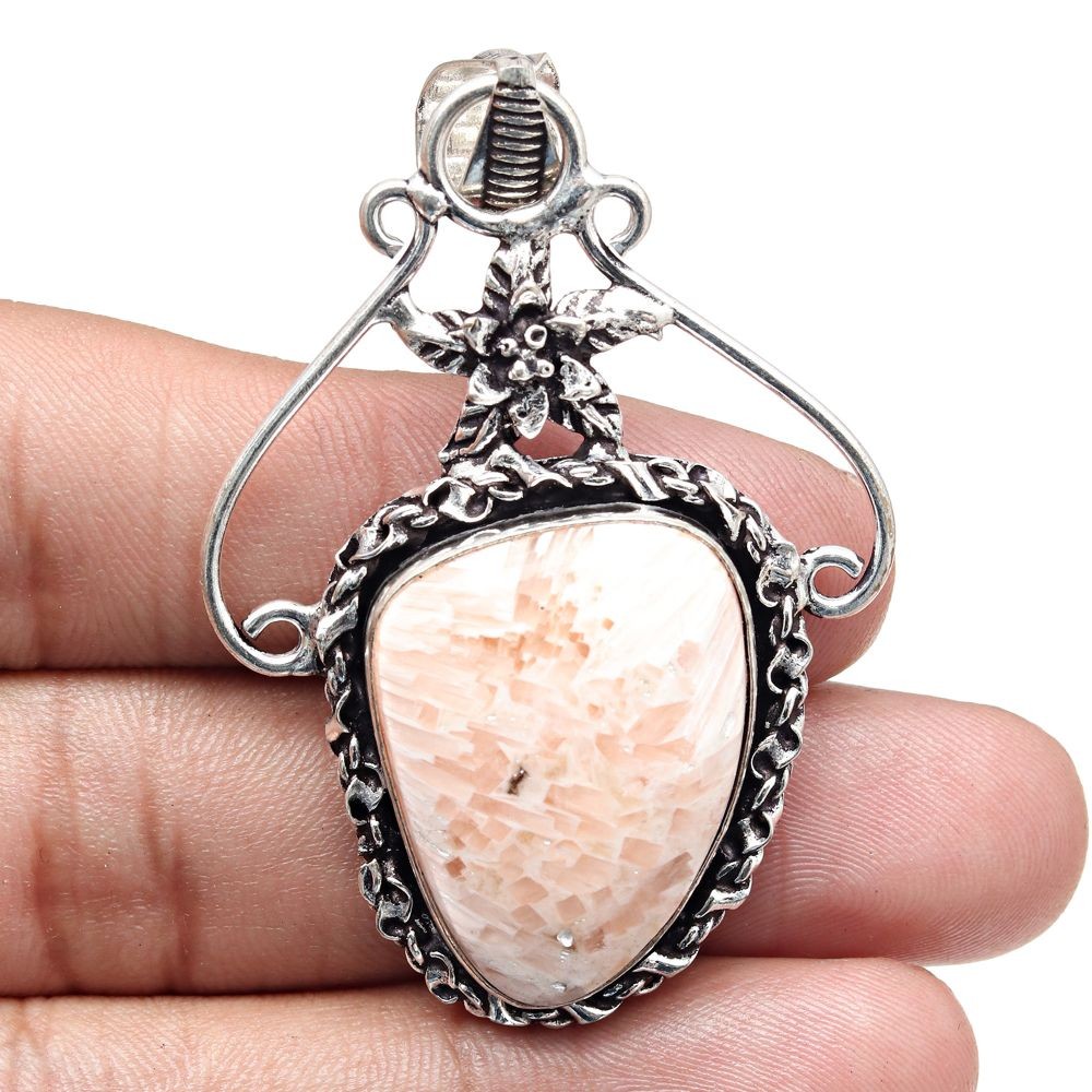 Scolecite Gemstone Handmade Necklace Gift For Her 2.25 Inch-image