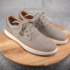 Skechers Moreno Ederson Mens Size 12 Taupe Canvas Lace Up Preppy Shoes 65981
