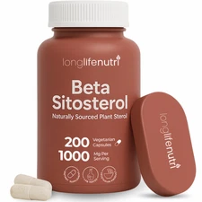 Beta Sitosterol 1000mg - 200 Vegetarian Capsules, Phytosterols Supplement