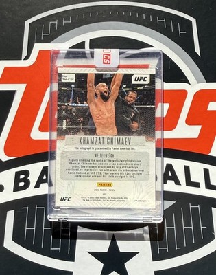 Khamzat Chimaev Auto – 2023 Panini Prizm UFC Autograph 🔥 Sticker