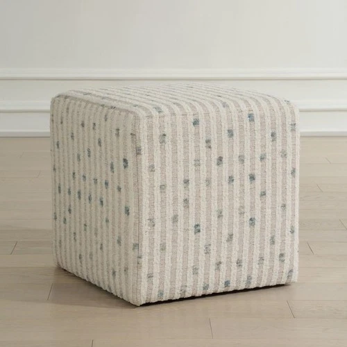 Uttermost 23914 Joie 18 inch White and Sea Blue Ottoman - Picture 5 of 5