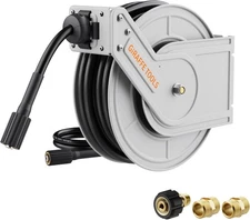 Giraffe Tools Retractable Power Pressure Washers Hose Reel Wall Mounted 60/65FT