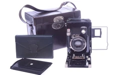 ✅ VOIGTLANDER BERGHEIL GREEN DELUXE 6.5X9CM CAMERA *MINTY* HELIAR 105MM 4.5 LENS