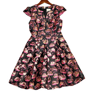 lady vintage flamingo dress color-dark-purple