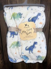 Adirondack Baby by Berkshire - My Cozy Baby Blanket Blue and Green Dinosaurs