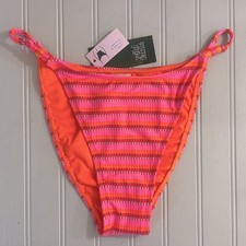 Wild Fable Textured Low Rise Extra High Leg Cheeky Bikini Bottom Medium Pink NWT