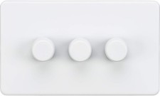 Screwless 3G 2-Way Trailing Edge Dimmer for LED, Matt White, 230V