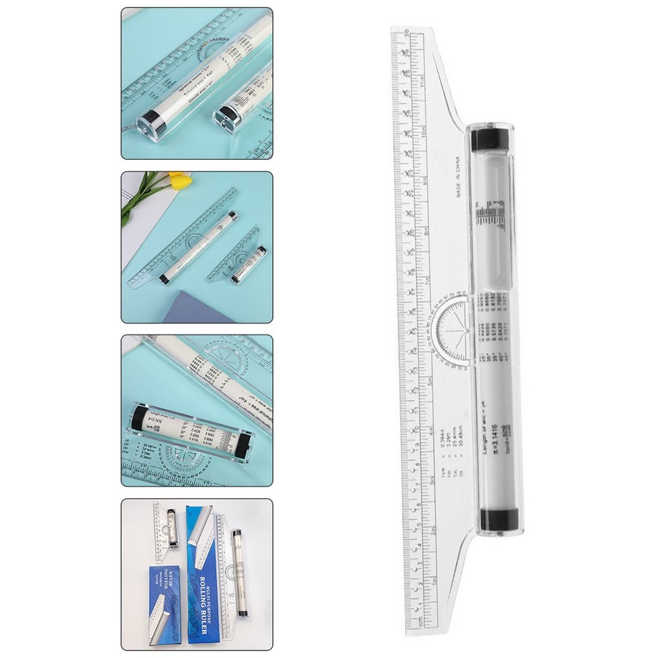Assorted Color Reusable Plastic Rolling Ruler for Drafting and Design ...