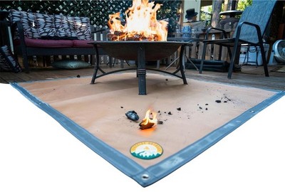 Fireside Outdoor Portable Fire Pit Mat for Under Grills - Under Grill Mats fo...