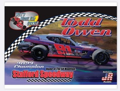Wes's Model 2023 Champ Stafford Speedway Todd Owen 1/24 Model kit WES43581