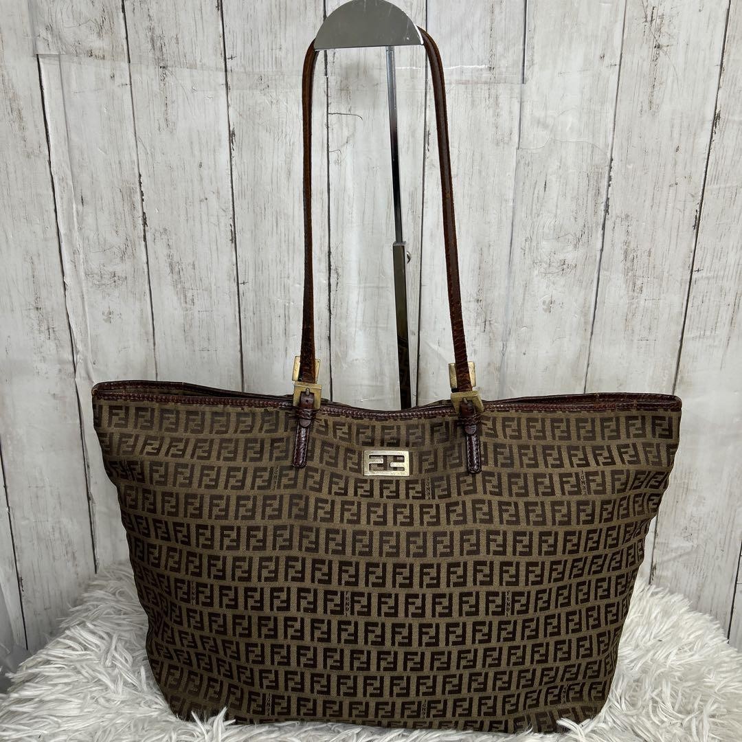 FENDI Mamma Bucket Zuccino Zucca Brown Tote Bag Japan Import