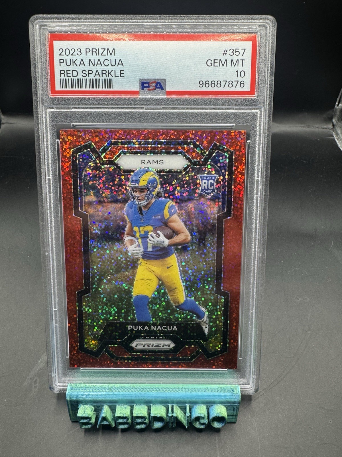 2023 Panini Prizm - Rookies Puka Nacua #357 Red Sparkle Prizm (RC)