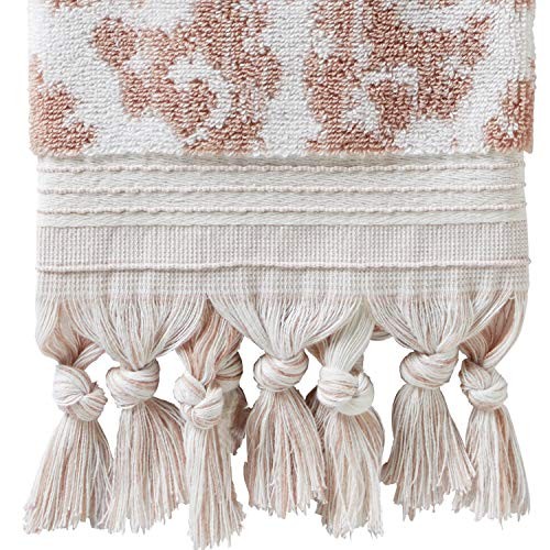 SKL Home Mirage Fringe 100% Turkish Cotton Hand Towel Set, Blush Small - Photo 2/5
