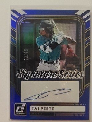 2026 Donruss BB Signature Series Auto Tai Peete #SS-TP Blue 72/75 Mariners