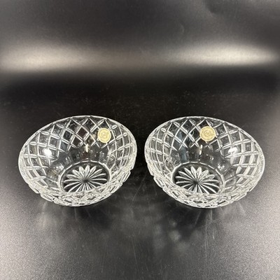 Set Of 2 Lenox Snack Candy Dish Clear Cut Crystal Bowls 5  X 2.25  Beautiful!