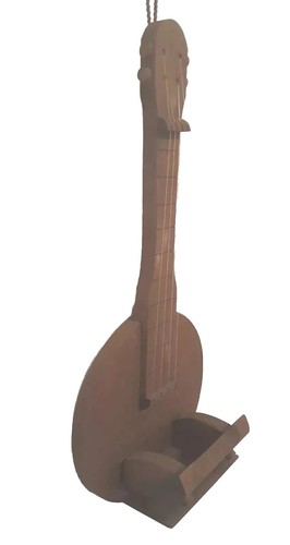 Rustic Wood Banjo Replica 20" L x 9" W x 4.5" D Wall Mounted Holder Box, used - Afbeelding 2 van 10