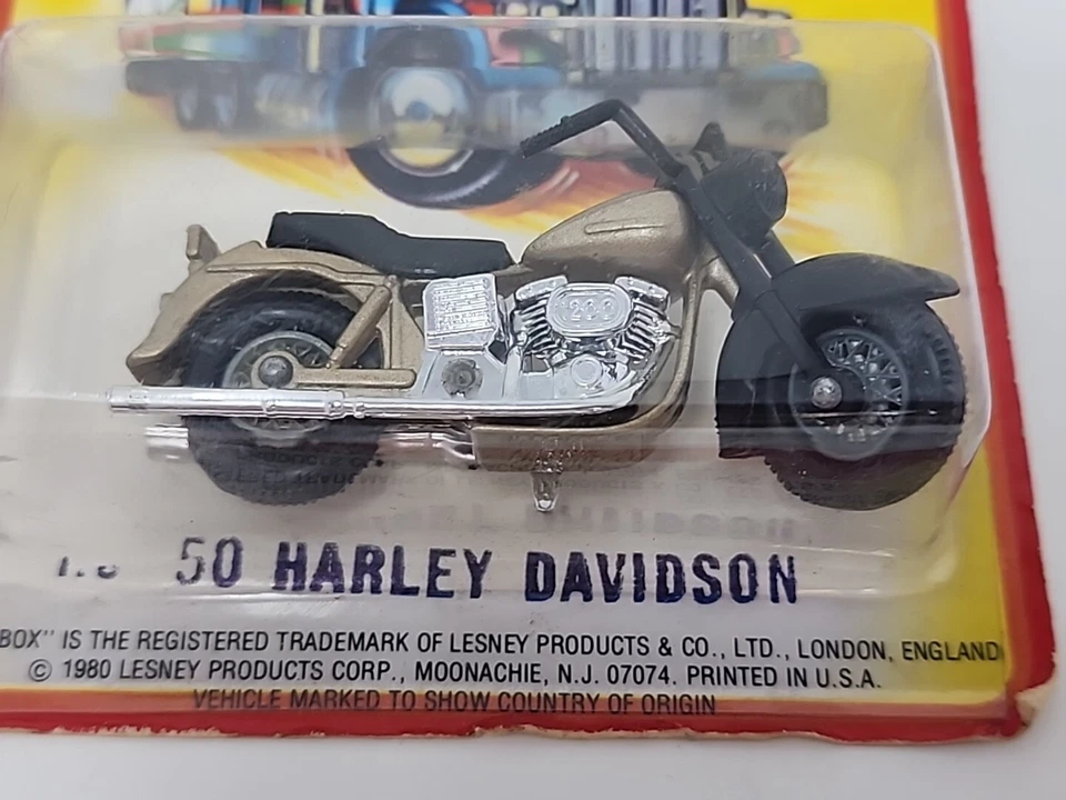 1980 Lesney Matchbox 50 Harley Davidson Motorcycle on card 1:64 Diecast - Image 4 of 4