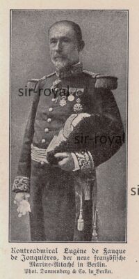 Konteradmiral Eugene de Jonquieres - Marine Attache - 1906 ~5x9cm -