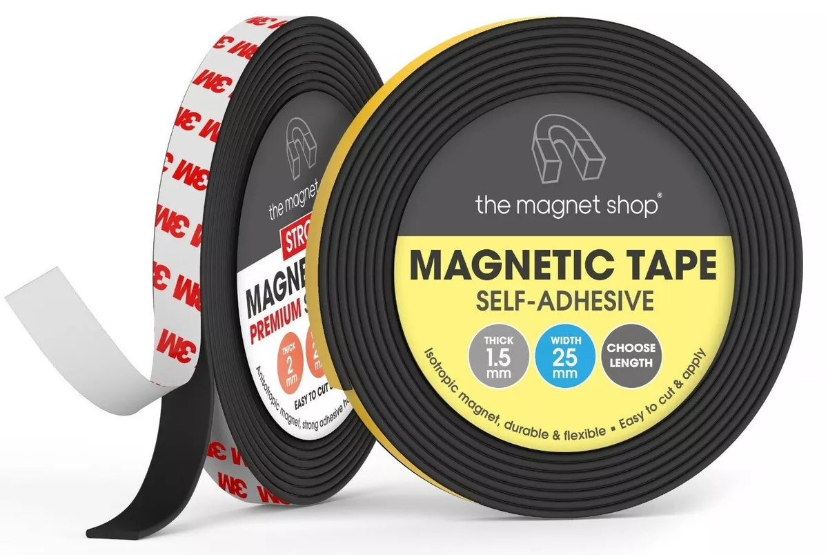 Magnetic Tape Self Adhesive, Sticky Magnet Strips - Flexible & Easy to  Stick On