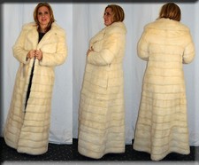 New Skin On Skin Pearl Mink Fur Coat 57 Inch Length Size Medium 6 8 M