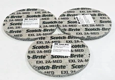 (3) 3M Scotch-Brite  EXL Unitized Wheel 4" x 1/4”x 1/4" 2A Medium 24274