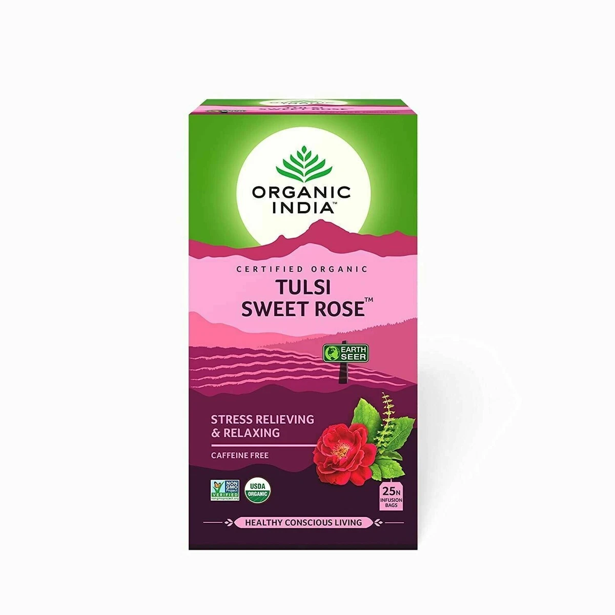 Organic India Tulsi Sweet Rose 25 Tea bags eBay