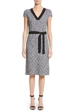 NWT St. John Micro Tweed Dress K11R002 Caviar Black White MISSING BELT 1295 10