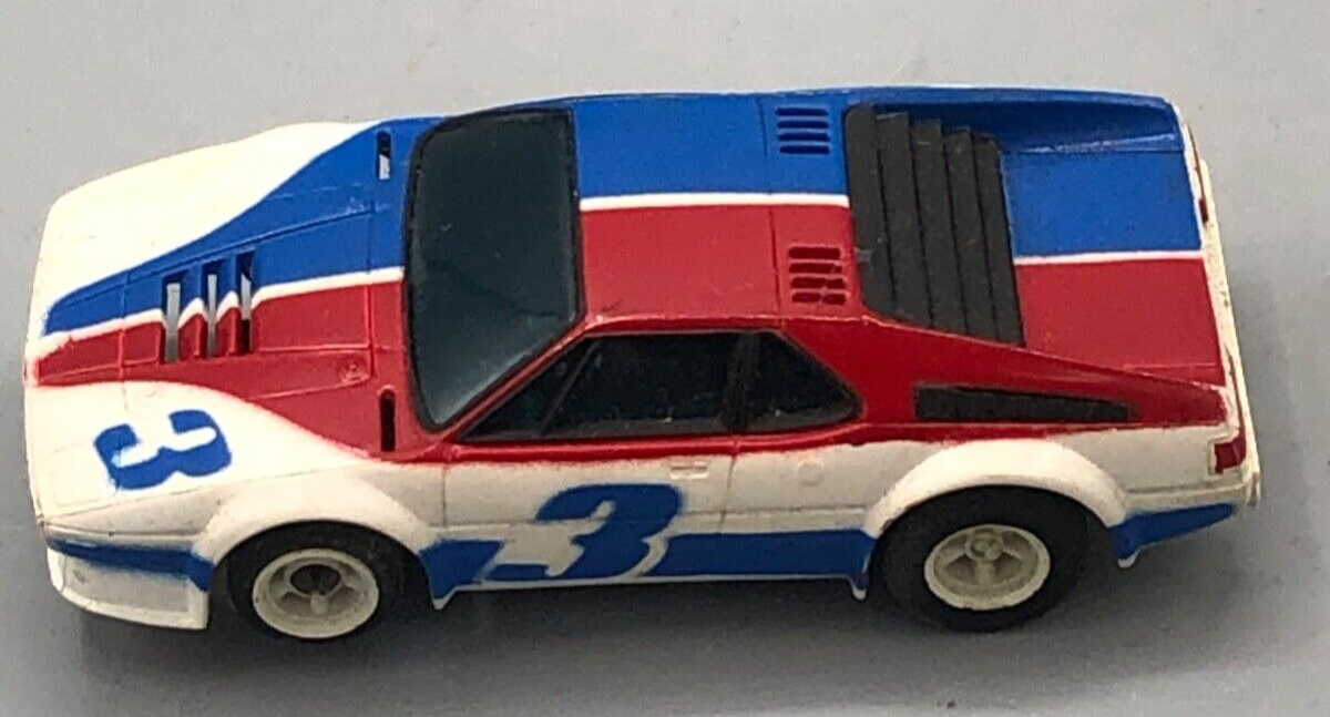 Rare Vintage Aurora AFX 80's BMW M1 #3 White Blue Red #1957