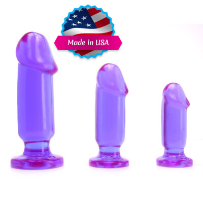 3PC-Beginner-Butt-Plug-Jelly-Trainer-Kit-Penis-Dildo-Vaginal-Anal-Play-Dong- Set | eBay