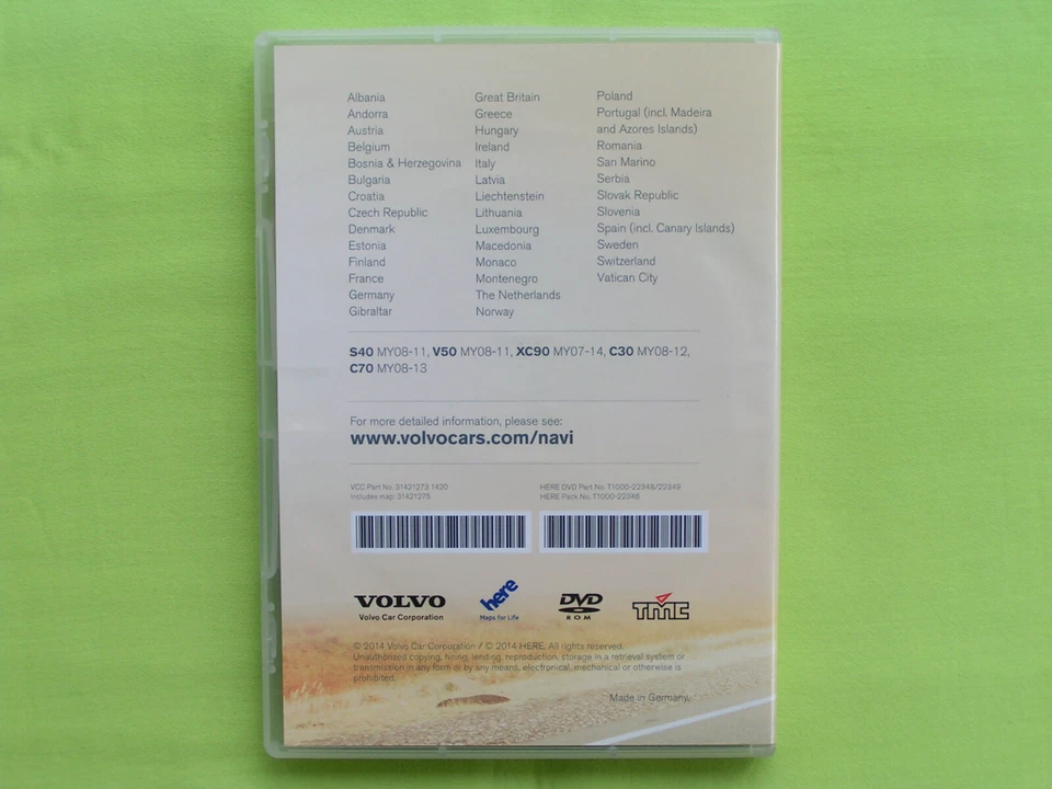 VOLVO HDD RTI DVD NAVIGATION DEUTSCHLAND + EUROPA EU 2014 S40 V50 XC90 C30 C70 - Bild 2 von 4