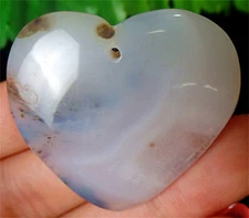 40x37x7mm Natural Scenic Dendritic Agate Love Heart Reiki Pendant Bead BQ67159