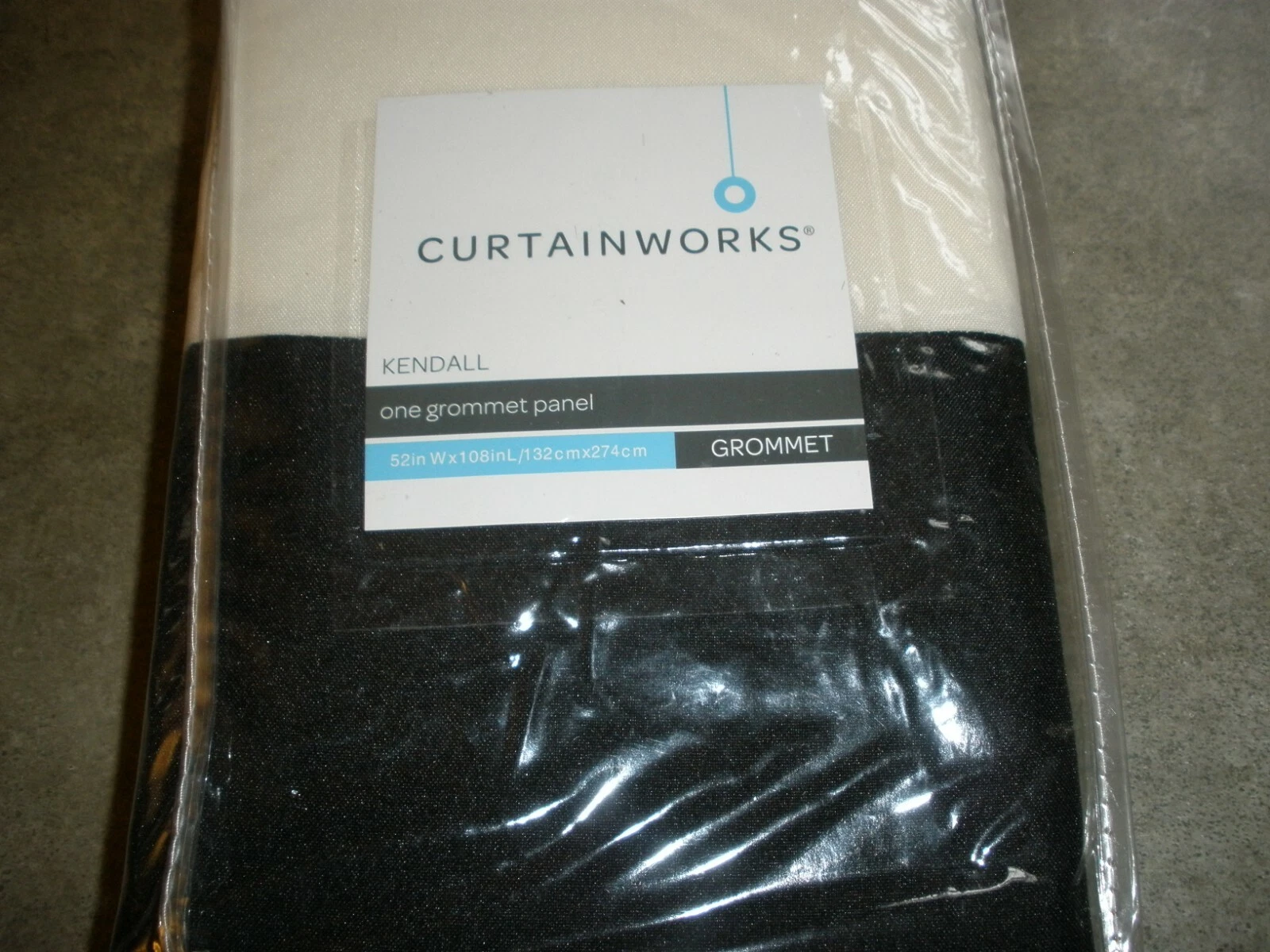 NEW Kendall One Grommet Panel 52" x 108" Curtainworks Black/White