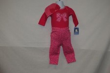 Gerber Newborn girl 3 pc critter hat, bodysuit, and pant set Bow leopard size av