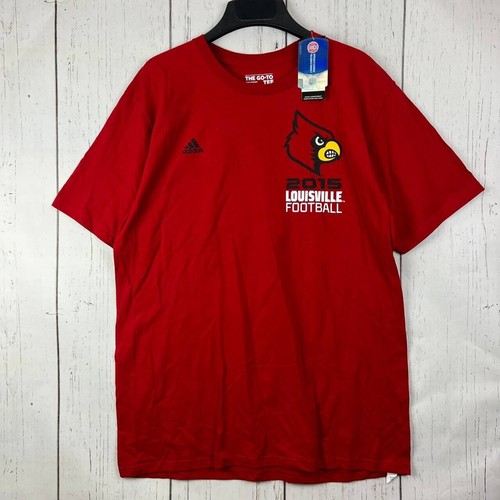 Louisville Cardinals Football 2015 NCAA Large Adidas Casual T-Shirt Red New Men