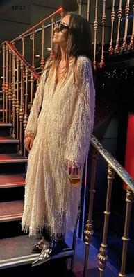 zara embellished midi dress