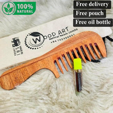 Comb Hair Wooden Wood Natural Beard Brush Tooth Massage Care Peach Sandalwood