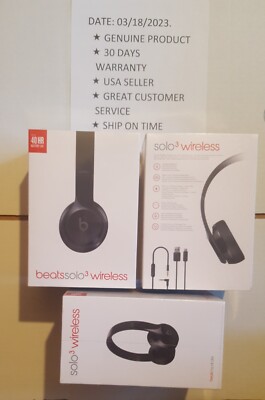 Beats by Dr Dre Solo 3 On-Ear Wireless Headphone Gloss Black [ BRAND NEW ]