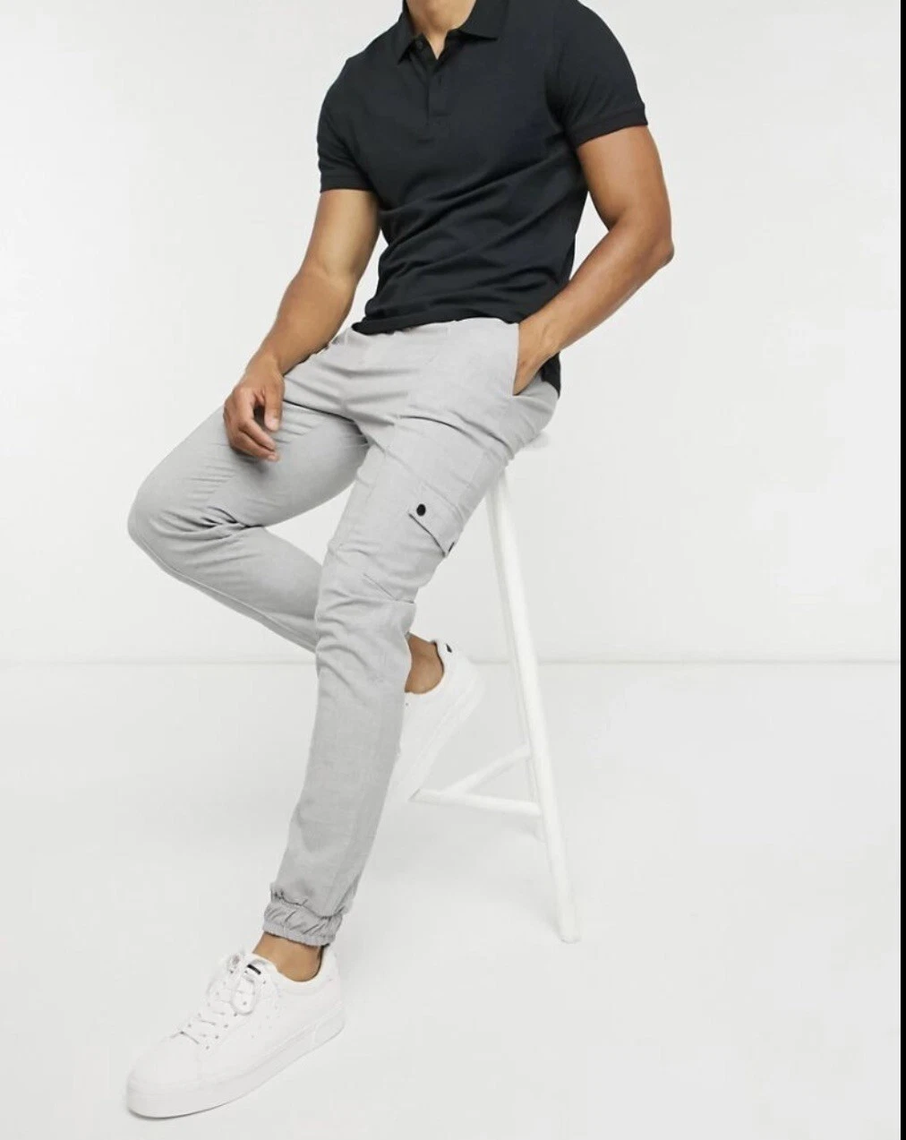 Lock Stock Mayfair Cargo Trousers in Grey Various Sizes
