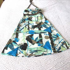 Patagonia Dress S Bra Top Organic Cotton Tie Neck Blue Green Abstract Halter