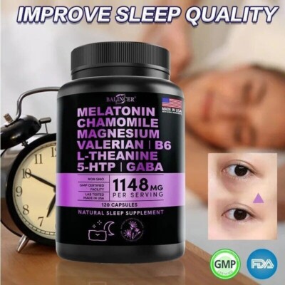Sleep Aid Capsules - Balance Mood, Promotes Calm Sleep & Relaxation - 120 Caps