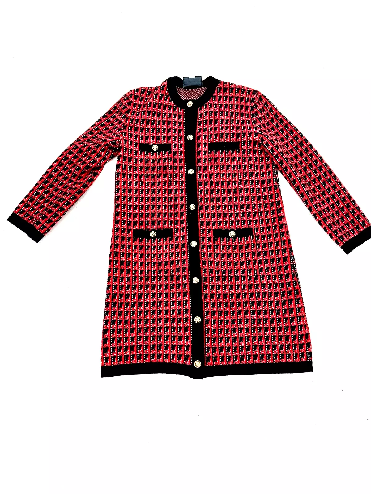 Cappotto Gucci Feline in lana con bottoni testa dorata. L nuovo senza etichette 4 tasche