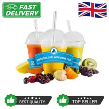 Smoothie Cups With Dome Lids 10oz/12oz/16oz Clear Party Cups For Milkshake Juice