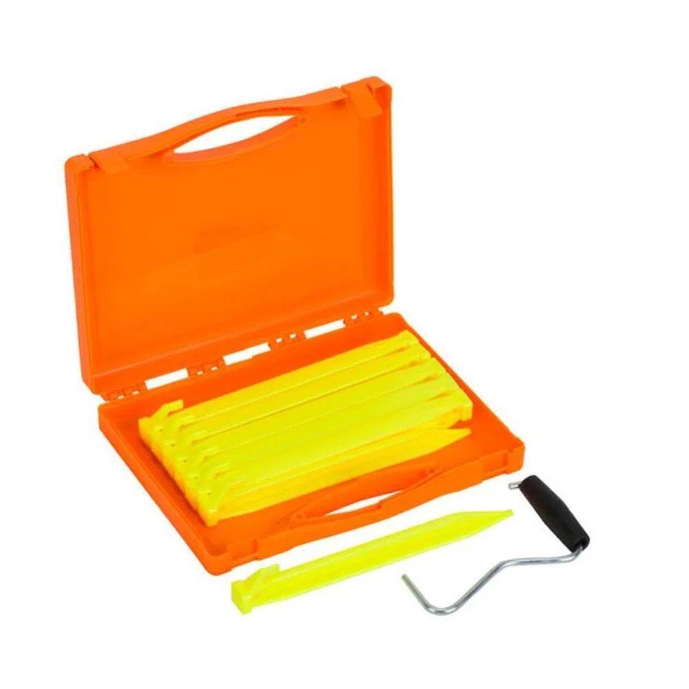 Vango Bolt Plastic Peg Set 22cm X 12 Peg Extractor Storage Case