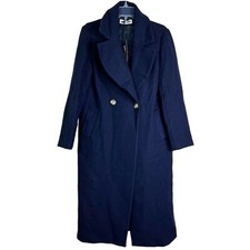 Nwt Gas Jeans Broadcloth Wool Longline Double Breasted Pea Coat Women’s Sz 40