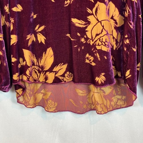 Johnny Was Women's Vida Purple Floral Burnout velvet silk blend blouse size xs - Picture 4 of 15